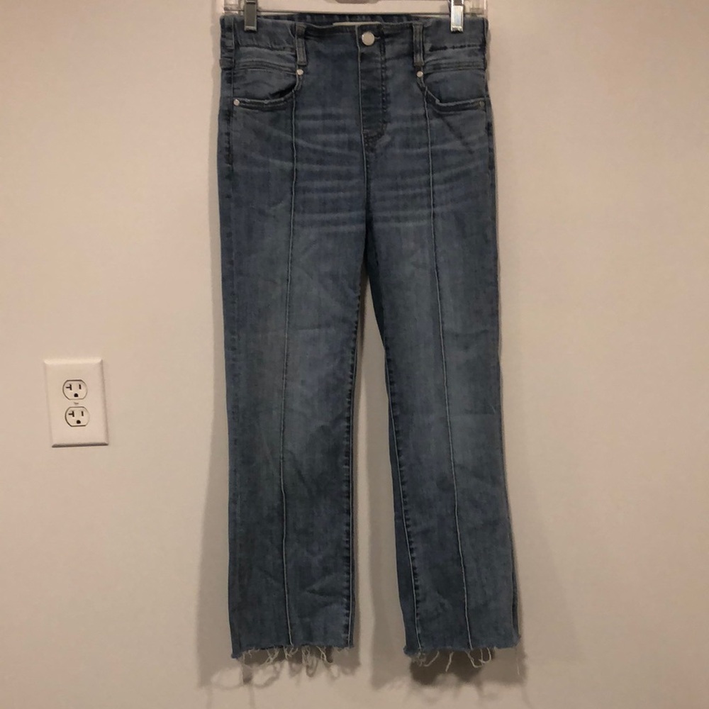 Liverpool The Gia Glider Crop High-Rise Straight Leg Women's Jeans 6/28 raw hem